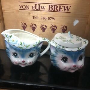 Vintage Lefton Miss Paris’s cream and sugar bowl- made in Japan- 1950’s.